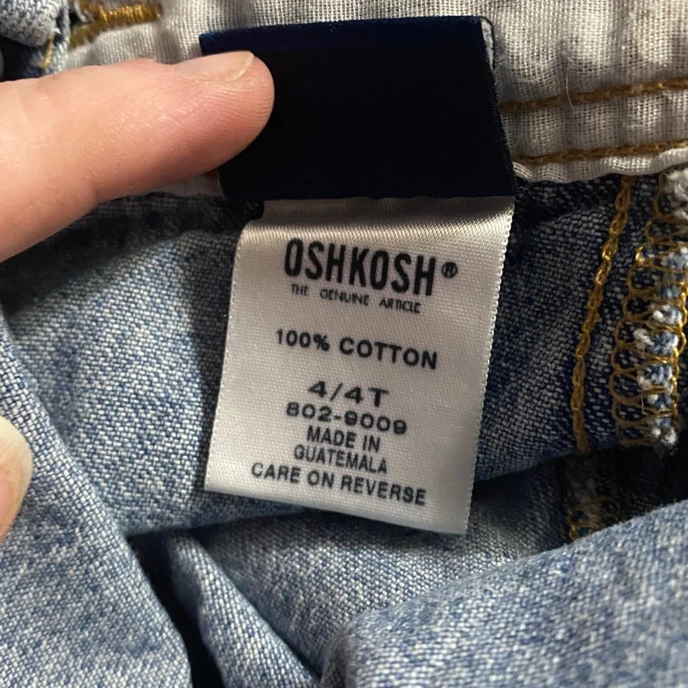 OshKosh B’Gosh Vestbak Overalls Denim, 1990s, Oshkosh Trusts Tide, 4T, Vintage